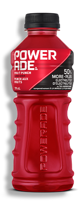 Fruit punch Powerade bottle